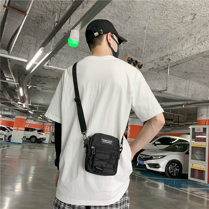 67g Weight Zipper Closure Type Single Shoulder Strap Strap Type Crossbody Bag Bags Type Nylon Material Letter Pattern Streetwear Style Square Shape Khaki, Light Grey, White, Black Color Small Size Small Nylon Letter Streetwear Square Zipper Crossbody Bag 41