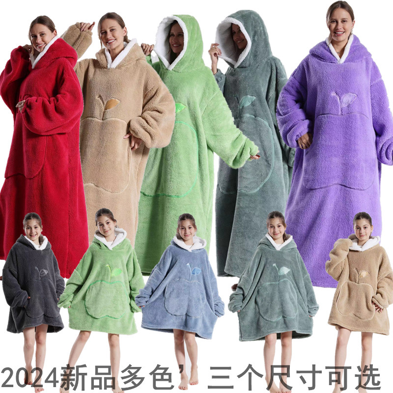 2024種類の住宅服アマゾンはよく売れています。怠け者のTV絨毯の両面舒綿絨毯の寝衣の女性秋冬を着ることができます。|undefined