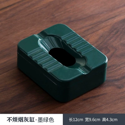Car ashtray cover, stainless steel, suitable for living - non-irritating-ashtray-dark-green