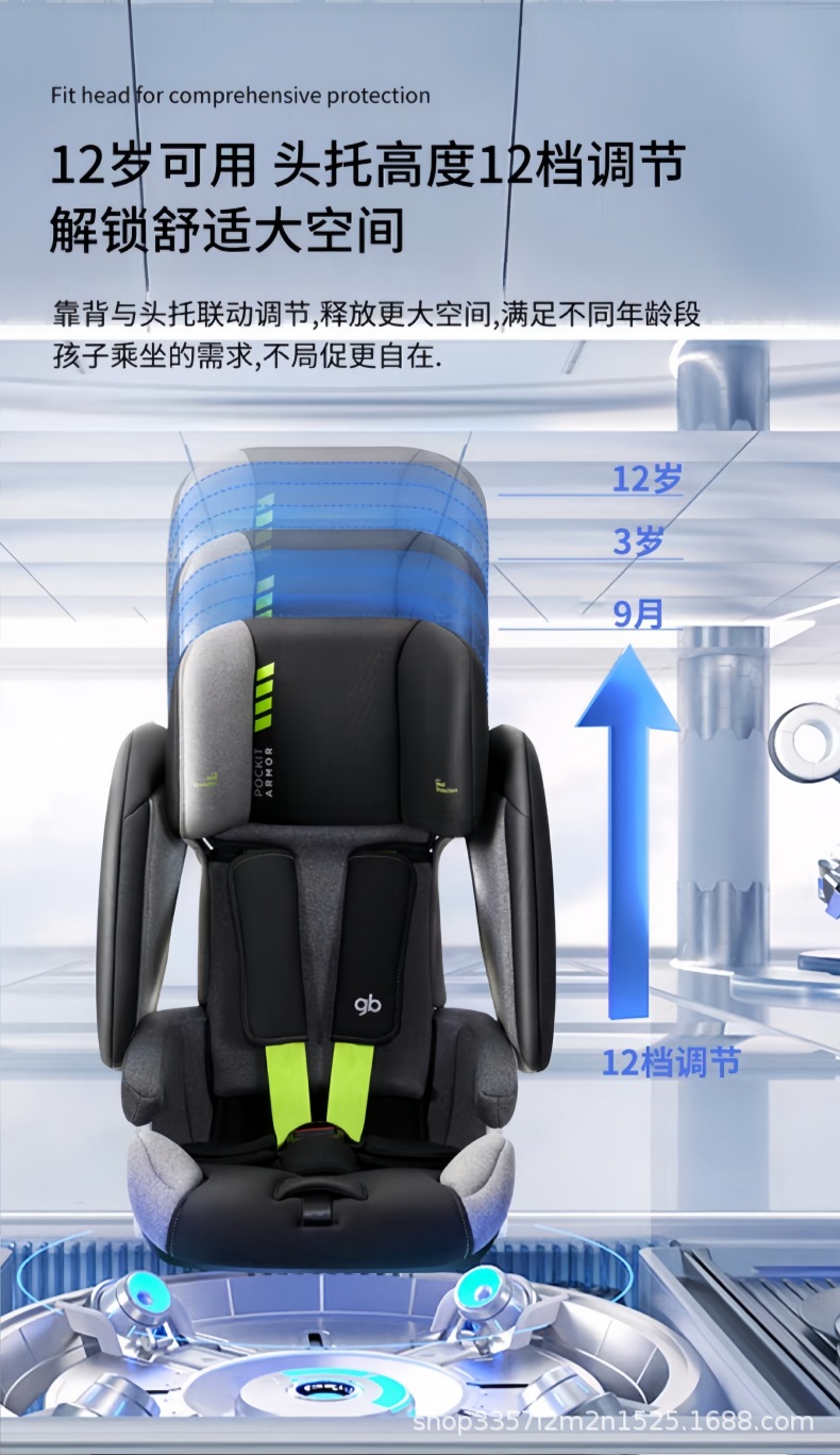 Gb Goodbaby Car Child Safety Seat for Babies Aged 9 Months to 12 Years [Packaging Box Has Defects]
