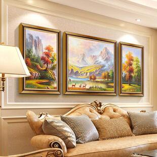 Purely Hand-Painted Oil Painting Rizhao Jinshan Treasure Bowl Living Room Decorative Painting Sofa Background Wall Hanging Painting Landscape Mural