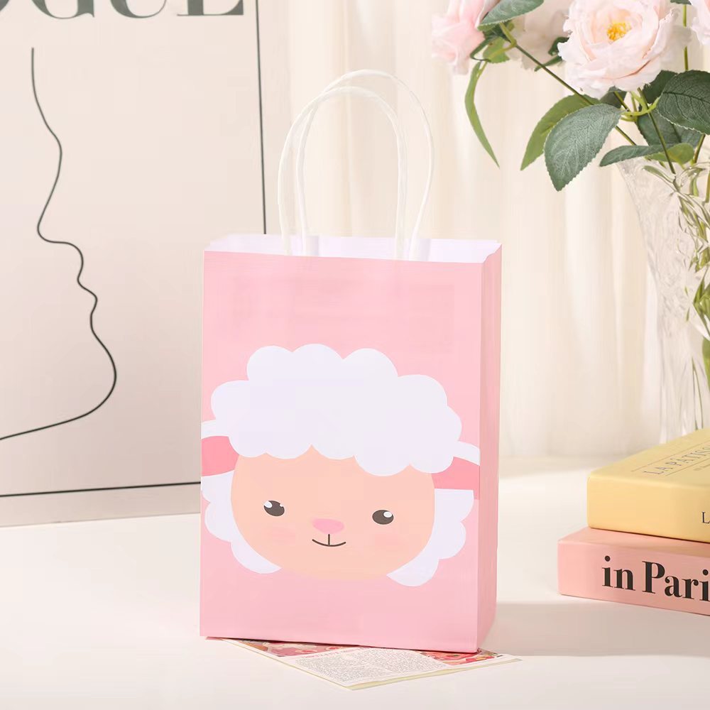 Bolsas de regalo de cumpleaños, bolsas de cartón cartón, bolsas de embalaje para llevar, bolsas de embalaje de regalo de fiesta para niños, bolsas de mano