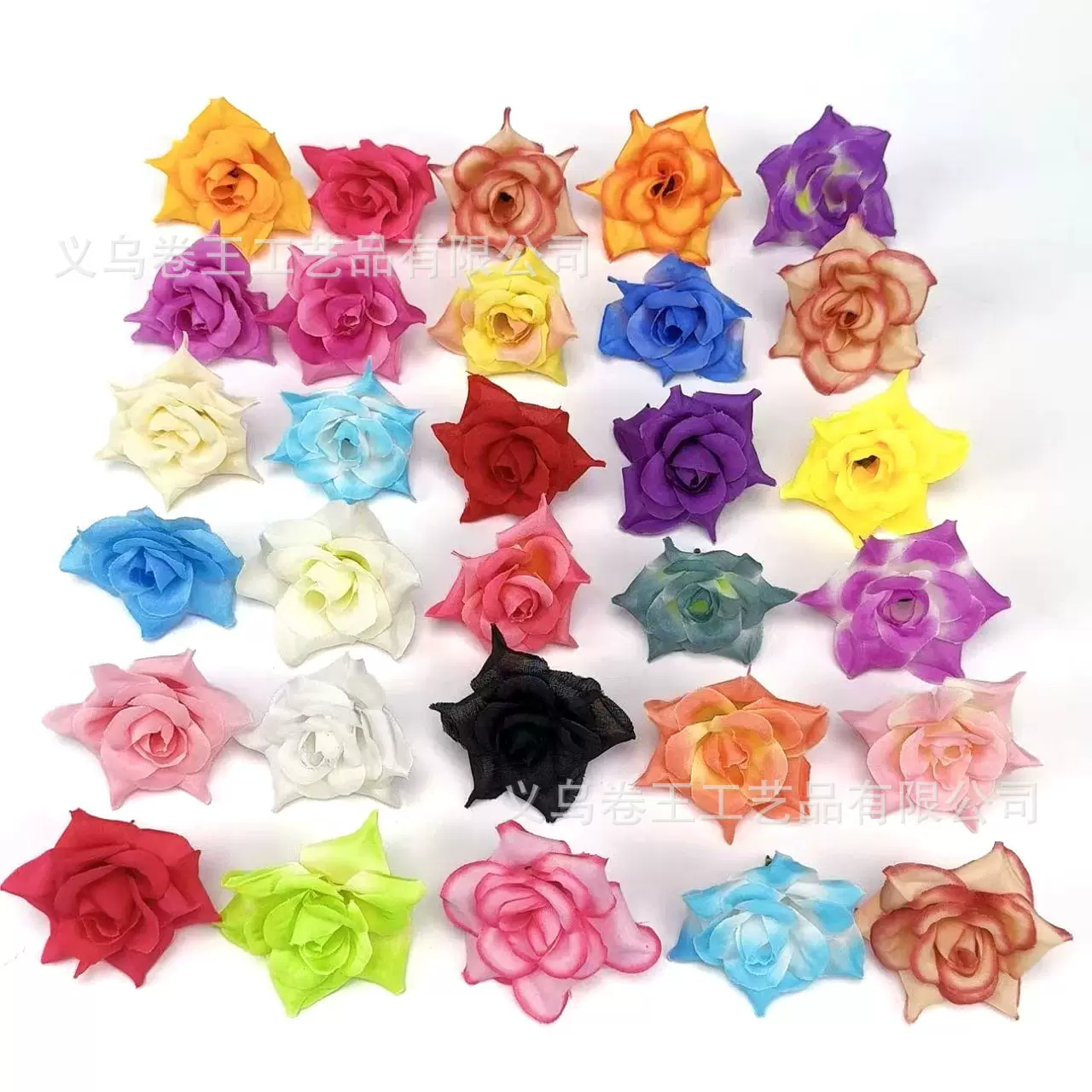 仿真5cm小角玫花头 婚礼花墙地排花装饰 diy手工发饰花环服装材料