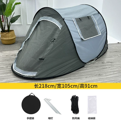 Avtomobil dam çadırları – Hand-Thrown Tent - gray-blue-two-doors-and-two-windows-1-2