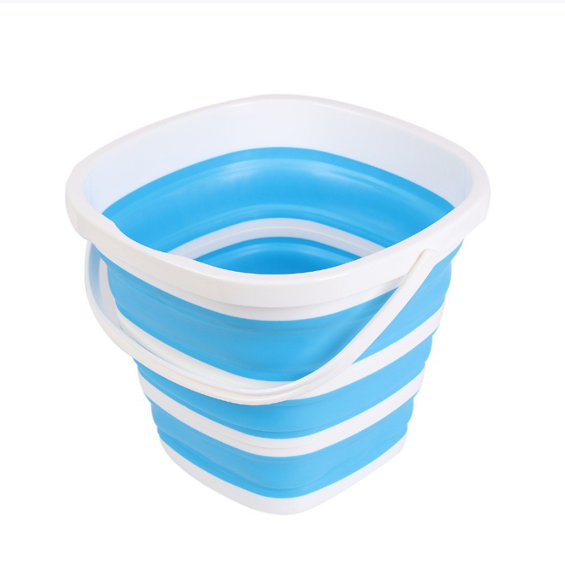 折りたたみプラスチックバレルハンドル付き10リットルポータブル洗浄バレル折りたたみバケツ多目的ペット洗浄バレル