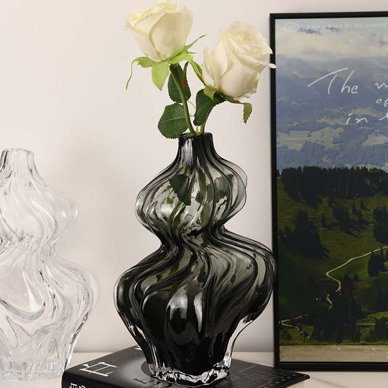 Simples vasos de calabaza roja ligera de lujo agua verde plantación de flores decorativa de escritorio sala de estar decoración creativa floral