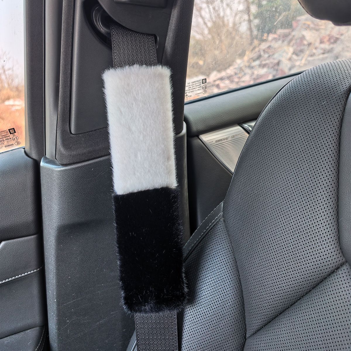 New Imitation Rabbit Fur Seat Belt Shoulder Pads, Imitation Wool Car Accessories, Winter Plush Seat Belt Covers, Car Interior