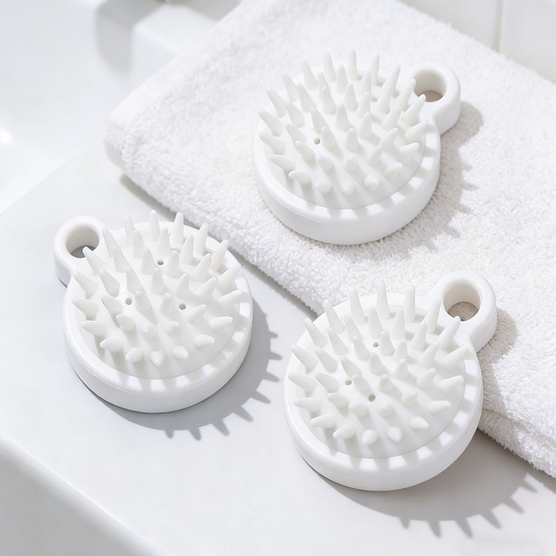 White Shampoo Brush Head Massage Comb Head Scratcher Silicone Shampoo Brush Japanese Style Shampoo Scalp Scratcher Massager