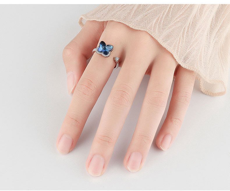 1 Piece Lady Flower Copper Plating Zircon Womenu0027S Open Ring