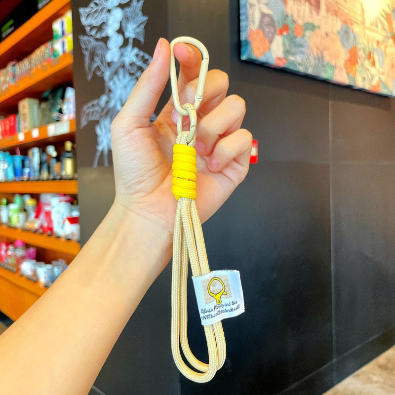 シンプルなスタイルの手織りロープコントラストカラーストラップキーホルダー携帯電話ケースポータブルストラップ DIY トレンディなニッチペンダント|undefined