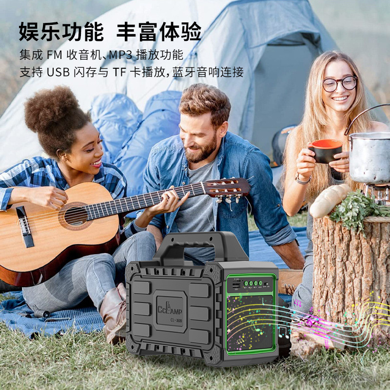 CCLAMP Solar Charging Treasure Emergencia iluminación LED salida de alimentación portátil al aire libre USB carga rápida