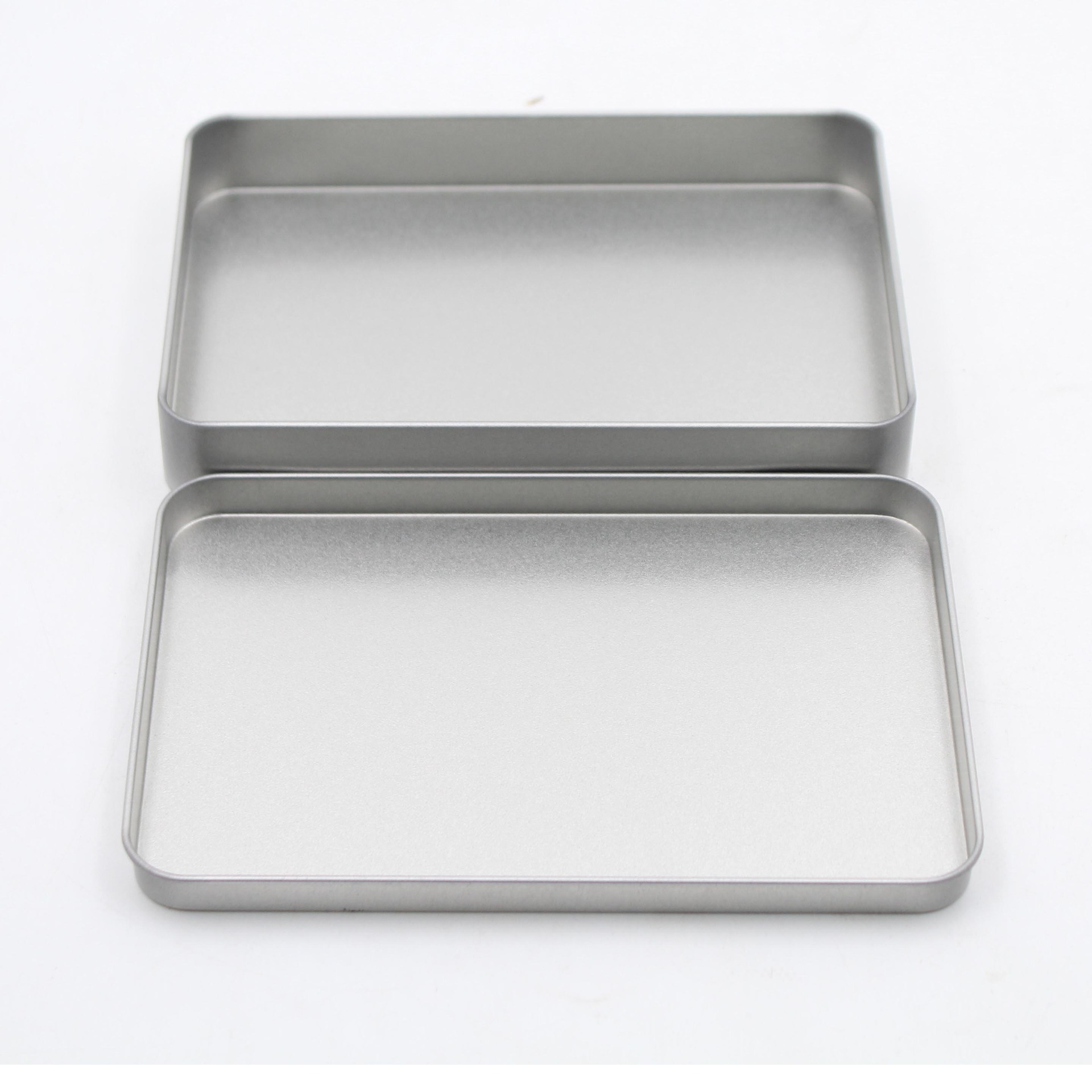 Rectangular tinplate box badge lighter gift card iron box frosted U disk storage iron box