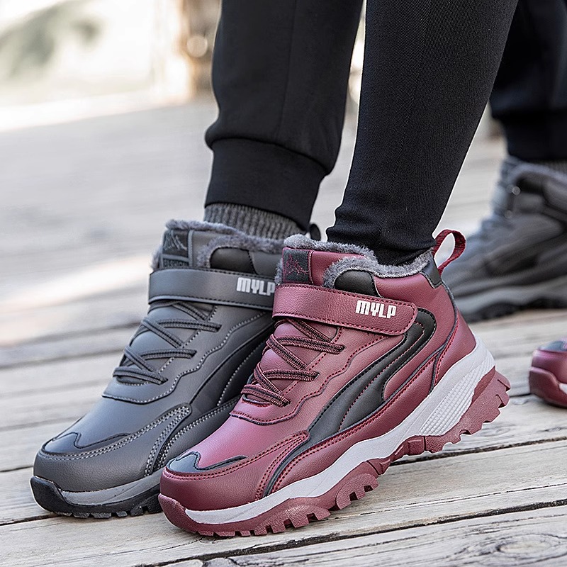 足力建品牌老人鞋男冬季防水棉鞋防滑爸爸东北保暖加绒加厚中老年