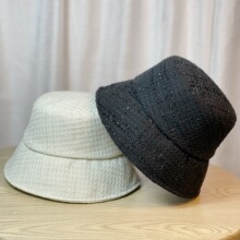 日系ins亮丝渔夫帽女素颜显脸小水桶帽秋季小香风盆帽潮神器ins风