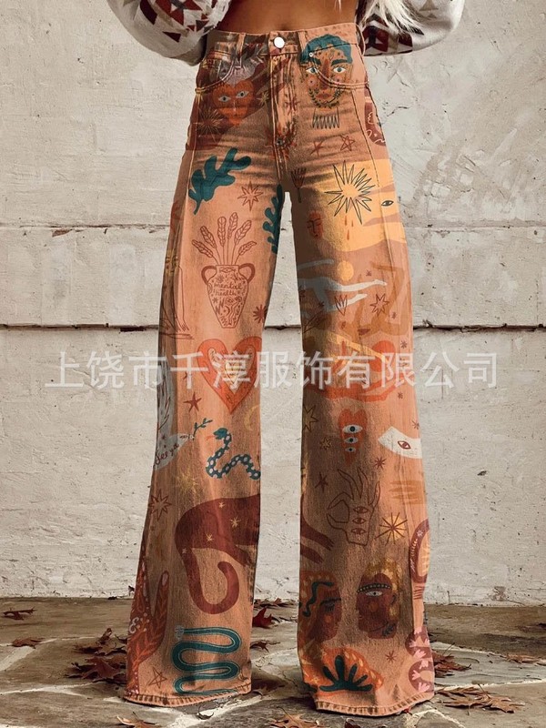 スポット卸売人気独立系サイト Xiyin AliExpress ヨーロッパとアメリカの貿易大きいサイズの女性のカジュアルパンツ薄い模造ジーンズ|undefined