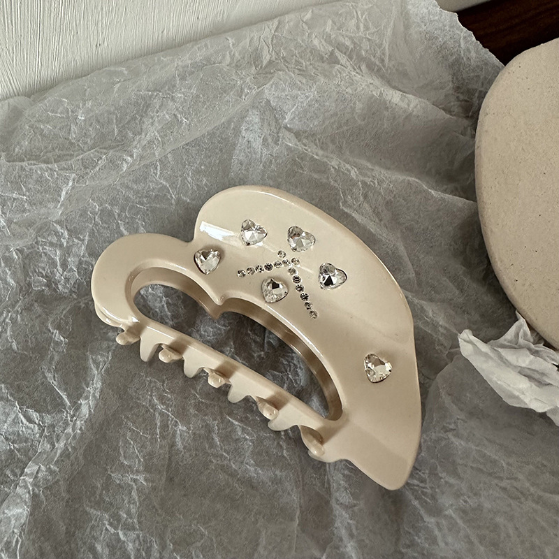 Niche Sød Cool Powder Diamant Kærlighed Grib Clip Haj Clip Diamant Carving Hår Grib Baghovedet Dame Clip Hårnåle Hårtilbehør_voghion.com