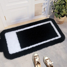 新款现代简约曲丝电池地毯创意家居进门入户地垫门口个性家用脚垫