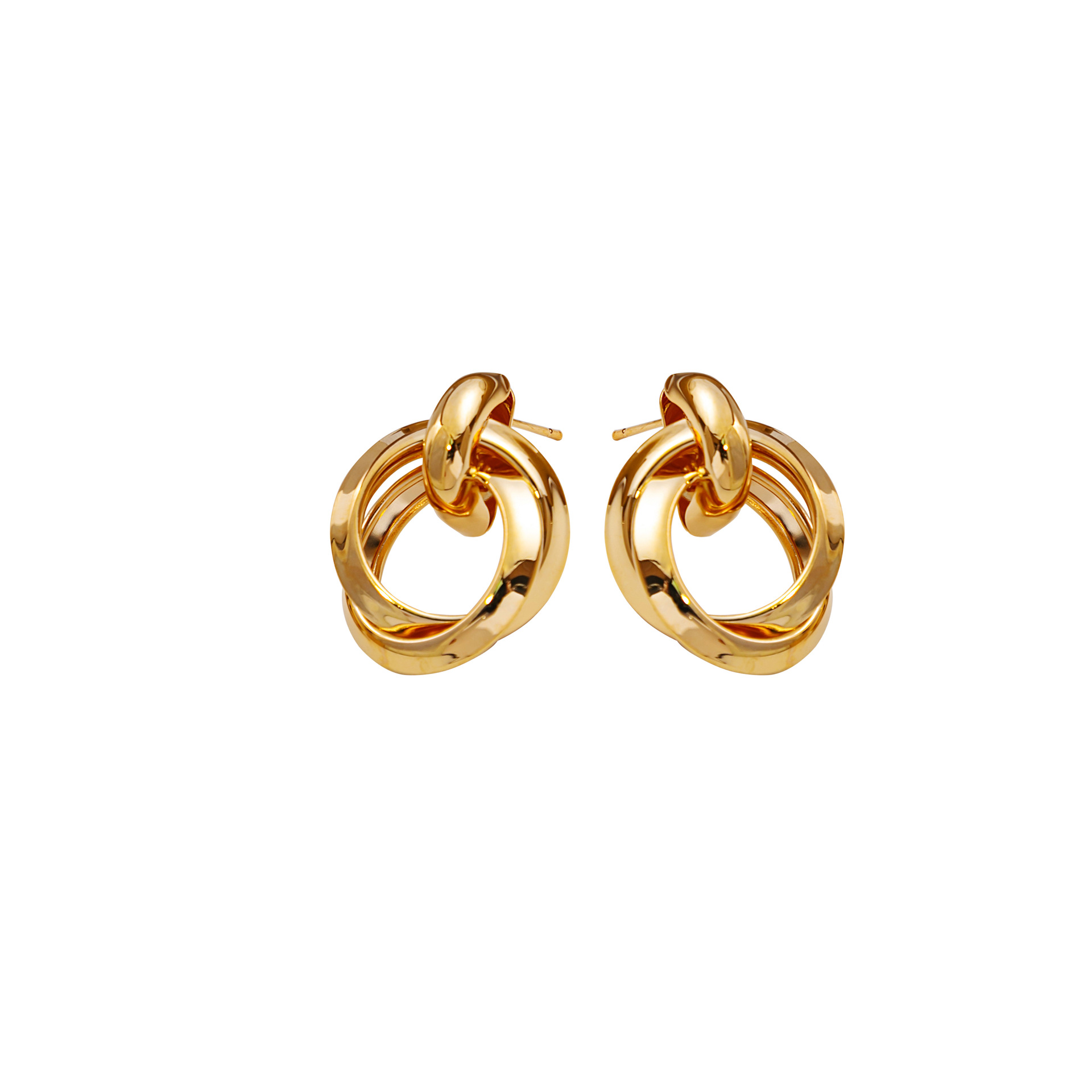 Round Pattern Women'S Gender 1 Pair Simple Style Round Plating Alloy Ear Studs