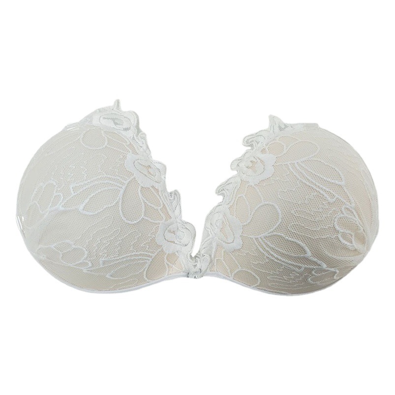 Pegatinas en el pecho vestido de novia de las mujeres con el pecho pequeño empuje hacia arriba el apoyo engrosada gran encaje nupcial foto de la boda pegatinas de mama invisible