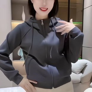 一件代发直播爆款连帽外套拉链开衫卫衣女2025春秋季新款长袖上衣|undefined