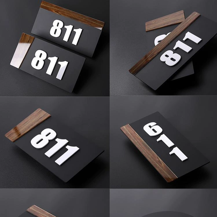 Номерной знак для домашней двери, оптовая продажа, персонализированный, элитный, креативный, для жилых домов, отелей, легкий, роскошный, простой, современный, акриловый