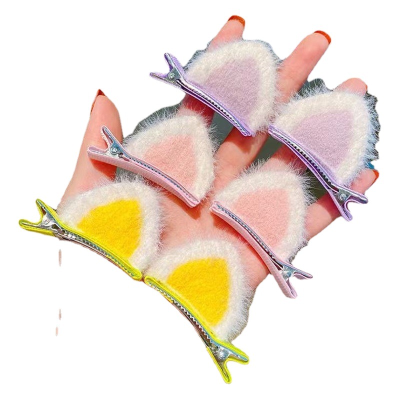 Internet celebridad orejas de gato horquilla super lindo dulce lindo niño peludo flequillo clip princesa clase niños pequeño regalo