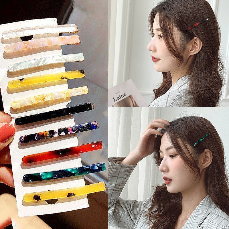 Japanese-style temperament minimalist acetic one-piece female side clip alloy hair clip, nape hair accessory, forehead clip side clip duckbill clip