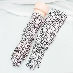 Cross-Border Long Sun Protection Leopard Print Gloves for Women, Anti-Uv Ice Silk Hand Sleeves, Summer Cycling Breathable Arm Guards, Retro Ice Sleeves