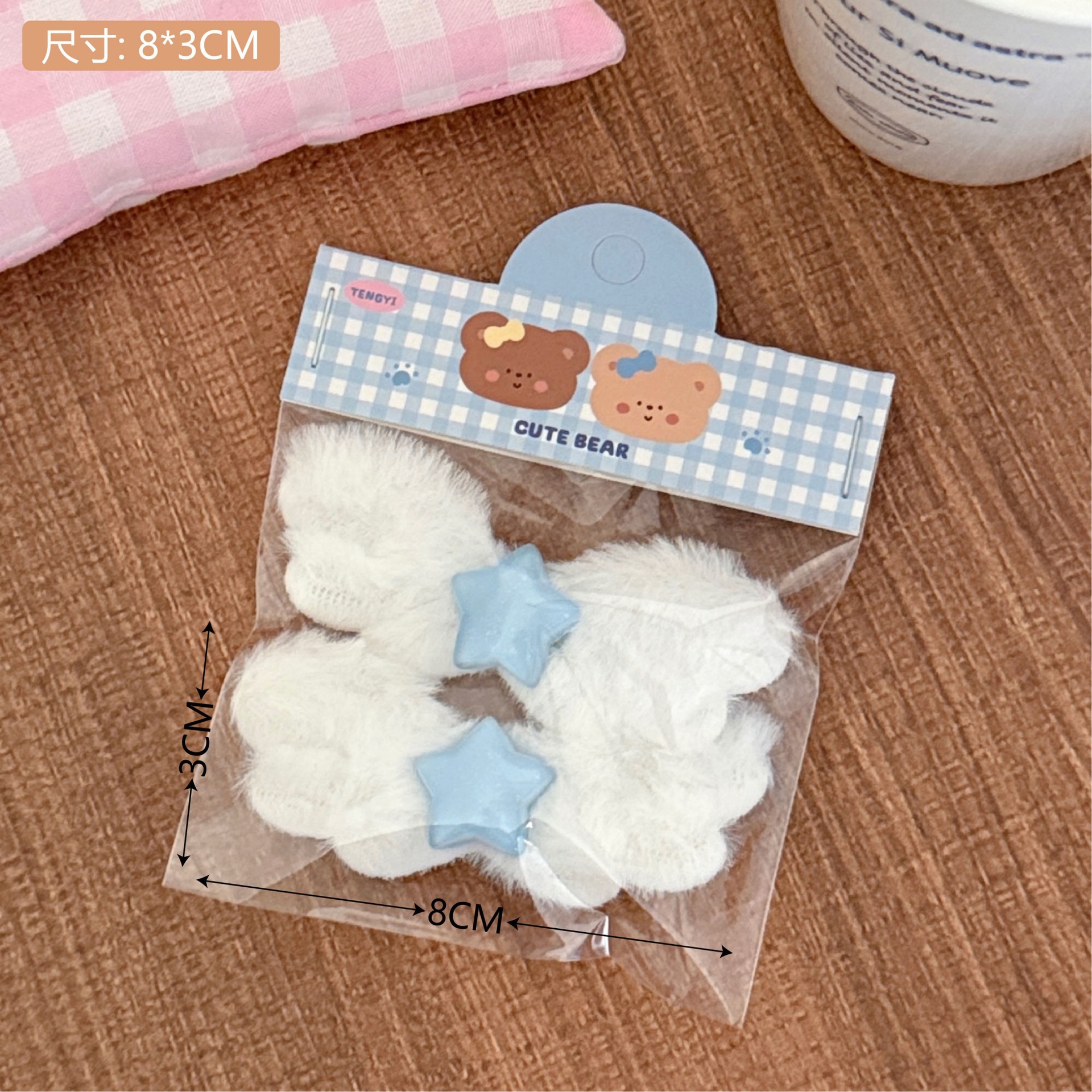 Nuevo lindo cartón de dibujos animados peluche oso clip lateral de la niña clip de cabello BB gran clip de cabello de cabello de maquillaje al por mayor
