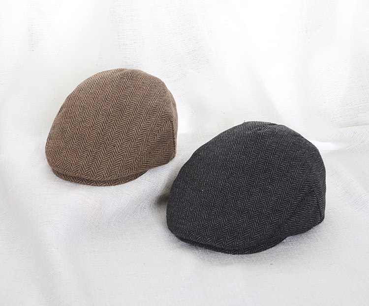 Unisex Newsboy Cap Herringbone Vintage Octagonal Hat For Couples_voghion.com