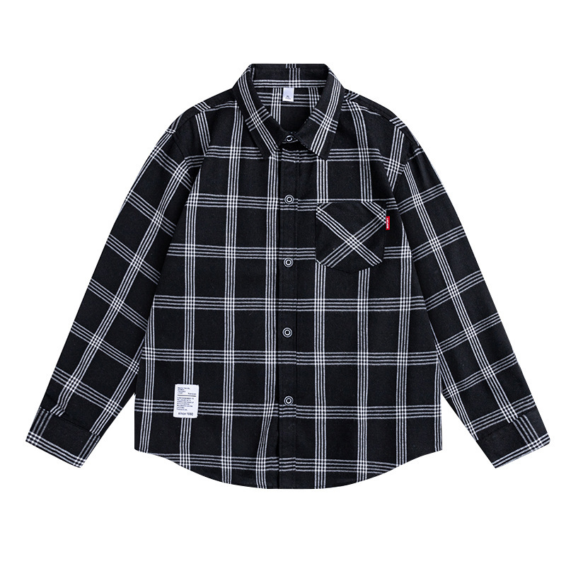 Cross-border Men's Shirt Plaid Long-sleeved Shirt Classic Sanding Plaid Casual Cotton Men's Casual Foreign Trade Shirt