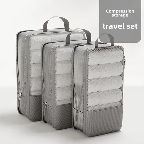 Cross-Border New Suitcase Travel Bag Double Zipper Compression Storage Bag Clothes Shoes Travel Storage Bag Set