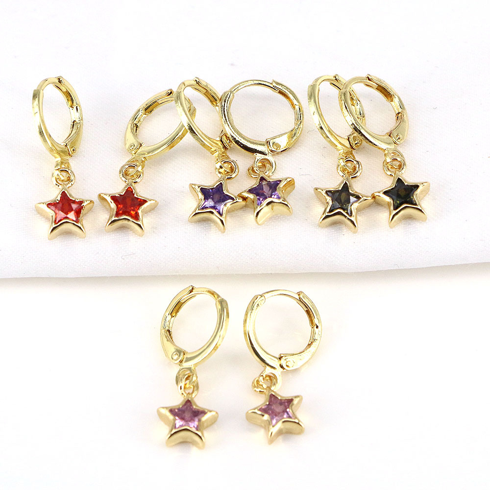 Pendientes De Estrella De Cinco Puntas De Moda Simple Pendientes Nuevos Europeos Y Americanos Femeninos display picture 2