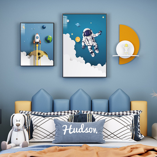 Children's room large decorative painting for boy and girl rooms, wall hanging, bedside background wall decoration, vertical bedroom painting