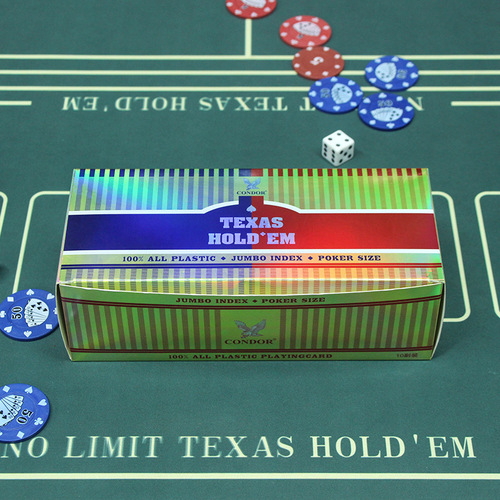 Laser Texas Hold'em Large Character Plastic Poker Double-sided Frosted Waterproof Poker Mahjong Card Room Cross-Border Wholesale