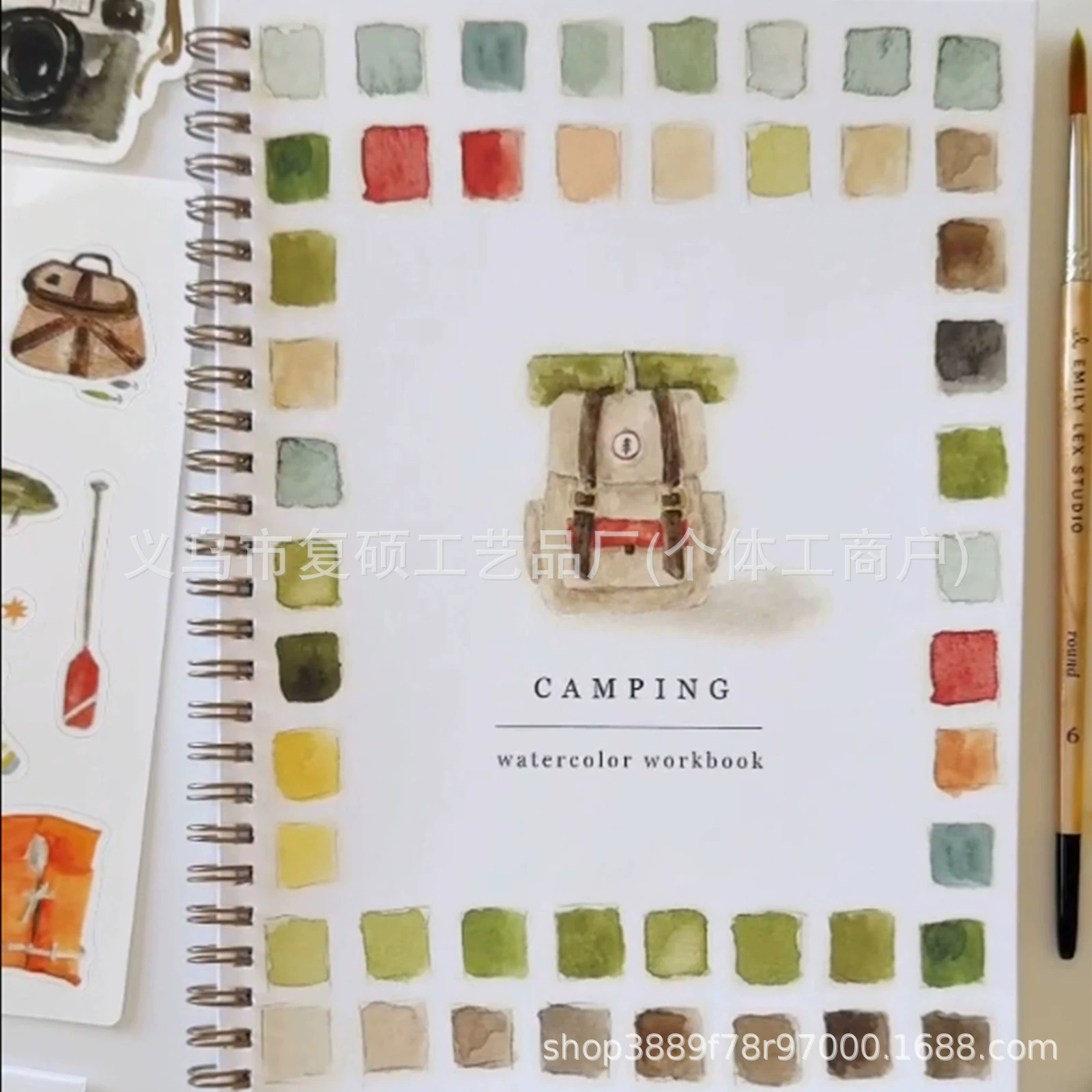 Новый трансграничный продукт Рабочая тетрадь по акварели для кемпинга Рабочая тетрадь по акварели для кемпинга