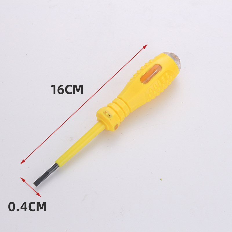 包胶带磁测电笔一字头测电笔 高强度钢螺丝刀用 电工电源测电笔