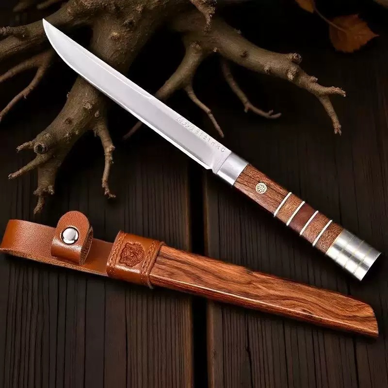 跨境专手把肉专用小刀藏族餐刀刀片便携切肉割肉纯手工水果户外