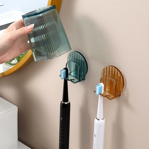 Light Luxury Electric Toothbrush Holder, Punch-Free Toothbrush Cup & Transparent Mouthwash Glass – Wall-Mounted Bathroom Wash Set