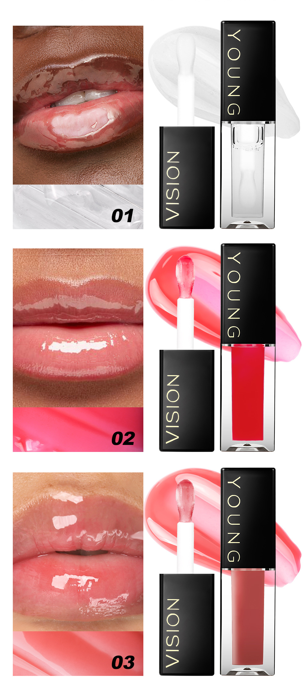 YOUNG VISION 7-color Mirror Lip Oil Set Dudu Lip Liquid Lipstick Lip Gloss undefined