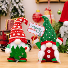 豪貝の新型のクリスマスの装飾品のサボテンの精の小人の置物のニットの曲がった帽子のクリスマスツリーの顔のない人形