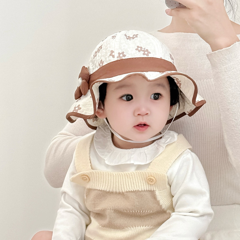 Sombrero de bebé primavera y otoño bebé princesa gorro de pescador lindo super lindo gorro de verano de niñas gorro de algodón sombrero sombrero de sol
