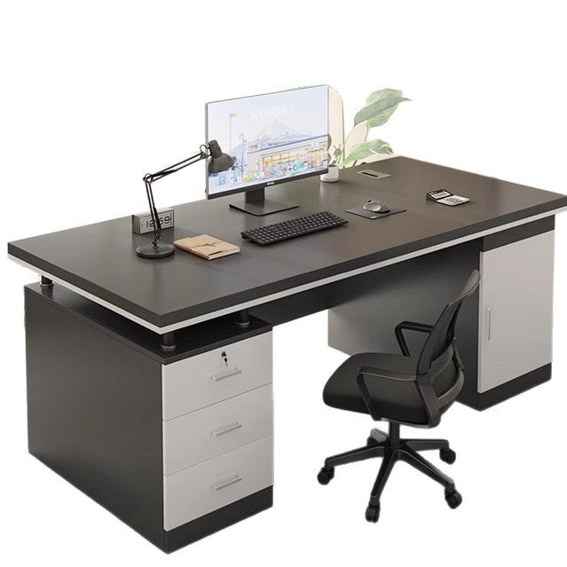 Escritorio Mesa de jefe Mesa de oficina simple y moderna Combinación de mesa y silla para una sola estación Escritorio para computadora Escritorio para el hogar