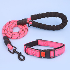 新品寵物用品反光絲泳布安全鎖扣頸圈項圈狗狗牽引繩登山款牽引繩