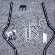 抖音爆款24年雅马哈XMAX300踏板不锈钢保险杠+铝合金踏板组黑武士