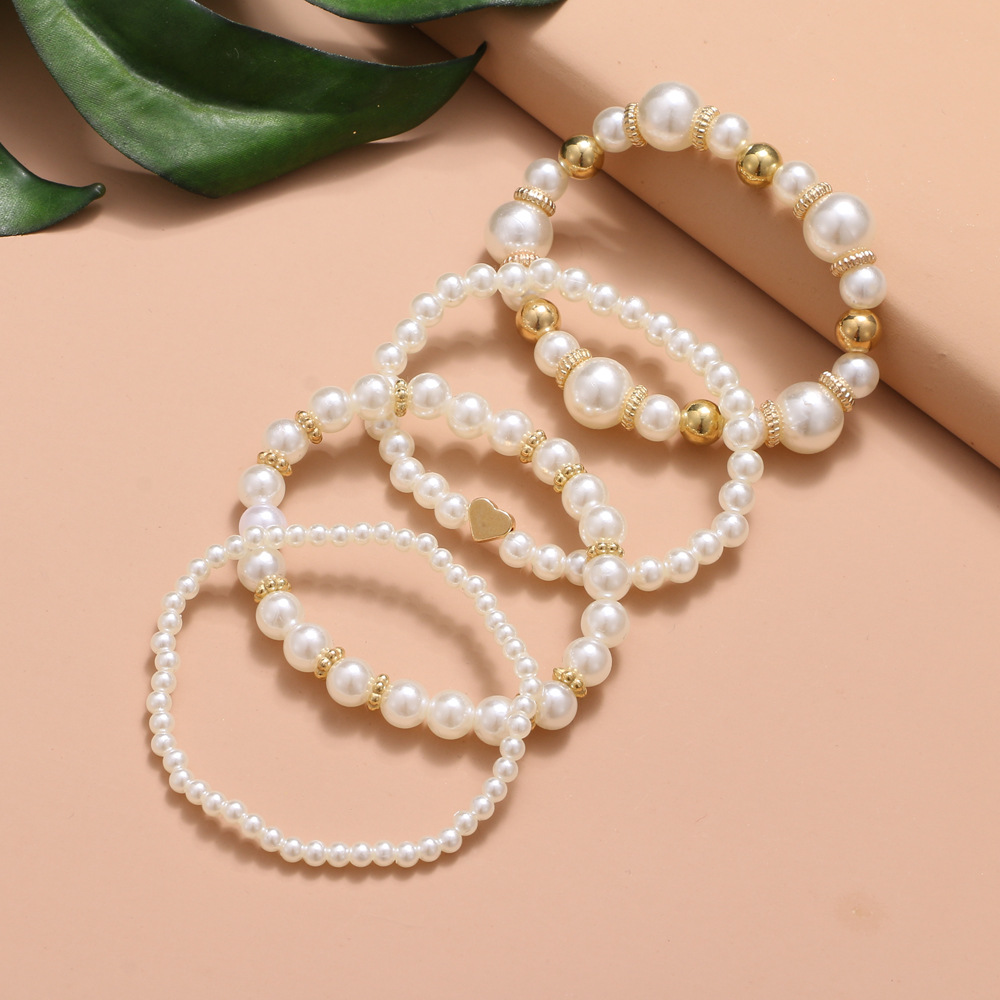 Elegant Simple Style Geometric Imitation Pearl Unisex Bracelets display picture 4