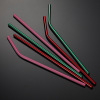 Green fuchsia straw stainless steel, silica gel spray paint with accessories, tableware, gradient