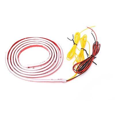 Car LED diurnal running lights start scanning magic color steering streamer horse racing machine cover through the net decorative light guide lamp (Gündüz işıqları) - driving-phantom-yellow-steering-no-graininess-12m-app-remote-control-built-in-driver