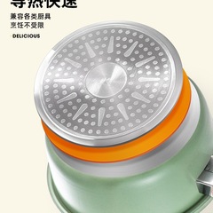 麥飯石嬰兒不粘輔食鍋家用帶蓋復底煎煮鍋易清洗寶寶小奶鍋