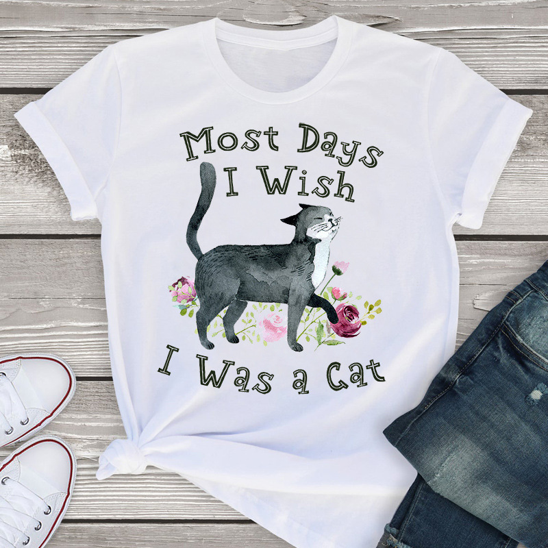 Women's T-shirt Short Sleeve T-shirts Printing Fashion Animal Letter display picture 13